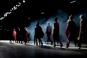 Stock photograph of models on a catwalk